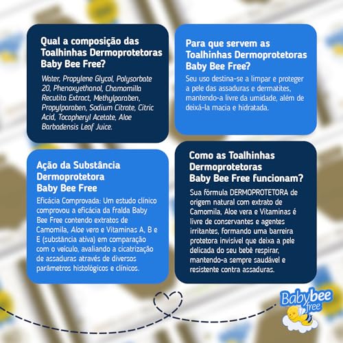 TOALHINHAS UMEDECIDAS PREMIUM Baby Bee Free, 80 unidades