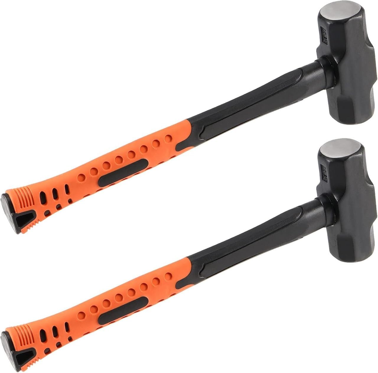 2 PCS 16 Inch 4 Lbs Small Sledge Hammer Set, Mini Club Hammer with Fiberglass Handle for Demolition, Construction & Drilling