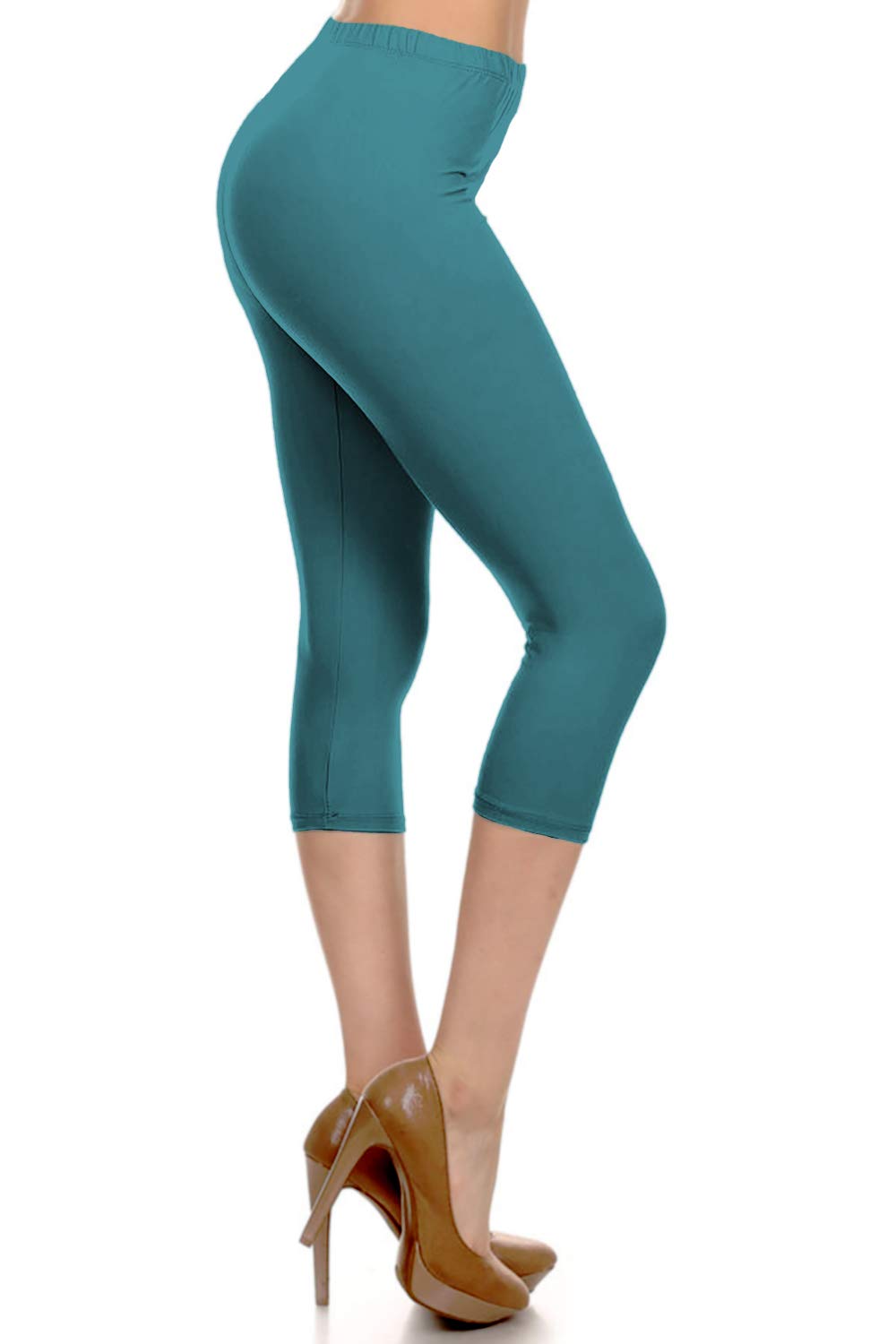 Leggings Depot Women's High Waisted No-Roll Leggings, 1" Waistband