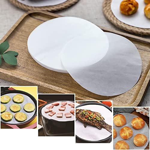 8 Inch Baking Parchment Circles100 Pcs Round Cake Liners Baking Parchment Paper Non Stick Rounds Greaseproof Paper Sheets for Cake Tins Patty Separating Air Fryer Liners