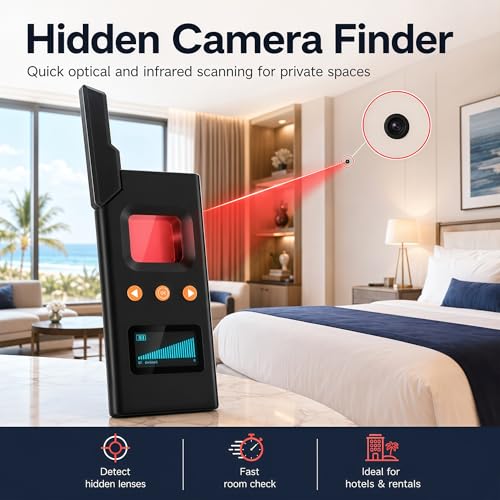 Hidden Camera Detector & RF Signal Scanner, Anti Spy Device with Magnetic Field Detection, GPS Tracker Finder, Infrared Camera Lens Detector, Bug Sweeper for Home Hotel Travel Privacy Protection — view 3