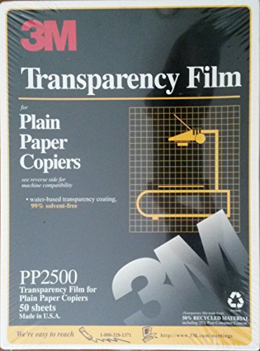 3M PP2500 Plain Paper Copier Transparency Film 50 Count