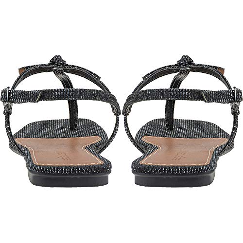 Sandalia Feminina Rasteirinha Leve Brilho Eleganteria Tamanho:35;Cor:Preto