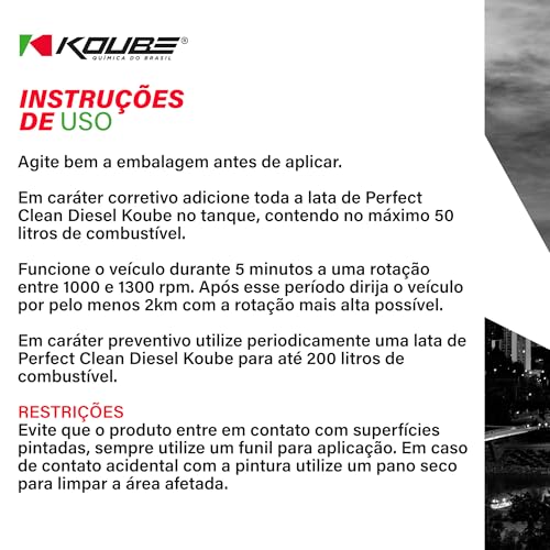 Kit Perfect Clean Diesel 500ml Limpa Bicos KOUBE 2 Unidades