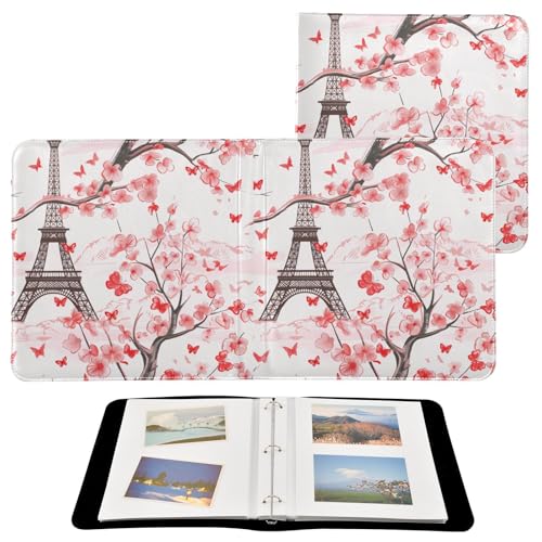 Álbum de fotos ALAZA con cubierta de piel PU multicolor, diseño de 3 anillos, 20 hojas autoadhesivas, tamaño 11.8x11.2x1.5 pulgadas miniatura 2