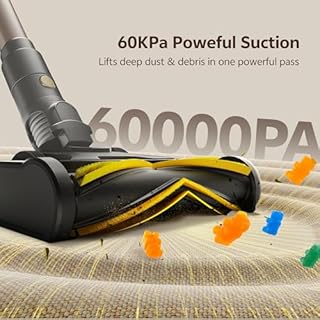 Ultenic Cordless Vacuum Cleaner, 600W 60KPA 65Mins Vacuum Cleaners for Home, Stick Vacuum Cordless with Touch Screen, Self-Standing, 180° Lay-Flat, Anti-Tangle Brush for All Floors/Pet Hair/Carpets