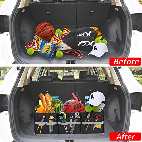 Homeve Large Collapsible Trunk Organizer With Multi Pockets, 3 Compartments Storage Organizer For Car, Suv, Minivan #TOP5