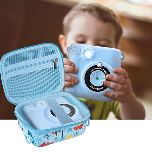 Image of Leayjeen Kids Camera Case Compatible with ESOXOFFORE /Dylanto /GKTZ /HiMont /CAMCLID Kids Camera Instant Print for Christmas Gifts and Birthday Gifts for Kids 3-12 Years Old-Blue Dinosaur(Case Only)