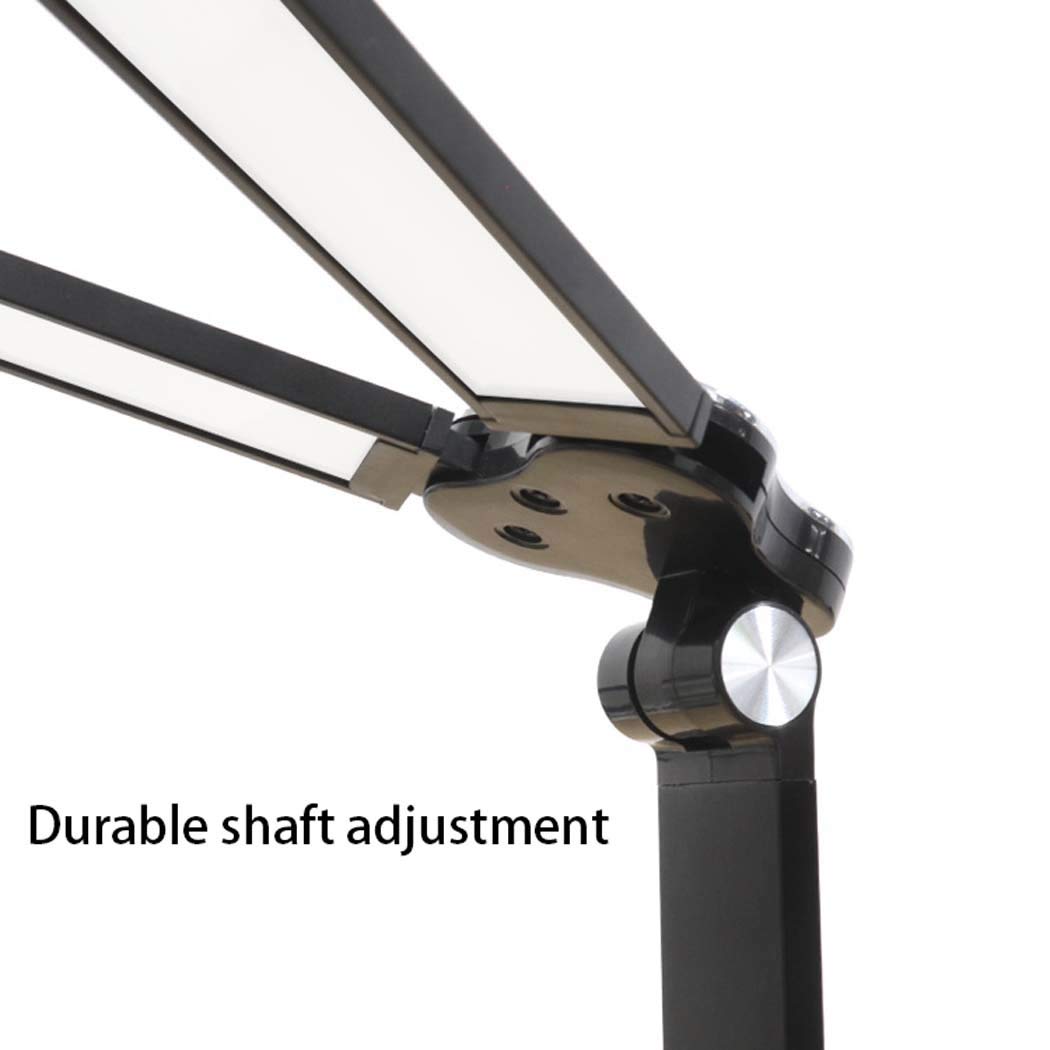 Lampa biurkowa LED 8 W podwójna głowica sterowanie dotykowe pielęgnacja oczu, ściemniana lampa stołowa do biura, domu, czytania, nauki z portem ładowania USB