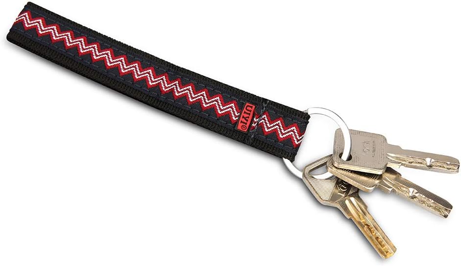 UIYI Unisex Multi-Functional Casual Wrist Strap Key Hook Metal Key Tag Chain 160177 (Red)