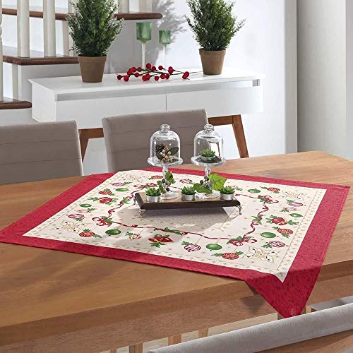 Toalha Centro de Mesa Dohler 78cmx78cm Genebra Natal 83