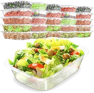 10-Pack Rectangular Plastic Food Containers with Leak-Proof Lid Covers - BPA-Free - Microwave, Fridge, and Freezer Safe Organisers Microwave Safe Containers, Washable, Meal Prep Storage Tubs