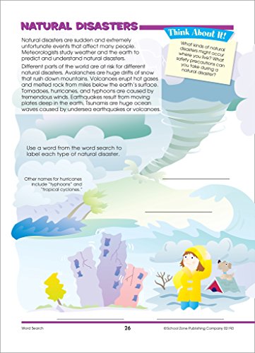 School Zone - Word Search People & Places Workbook - 32 Pages, Ages 8+, 2Nd Grade, 3Rd Grade, Word Puzzles, Vocabulary, History, Geography, And More (School Zone Activity Zone® Workbook Series) #TOP5