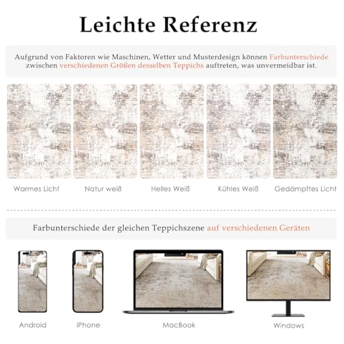 HUGEAR Waschbare Teppiche Gegend Teppich 240 X 300cm Beige Grau Modern Abstrakt Wohnzimmer Schlafzimmer Teppisch Groß rutschfest Kurzflor Weich Rugs for Living Room Carpet for Esszimmer Büro