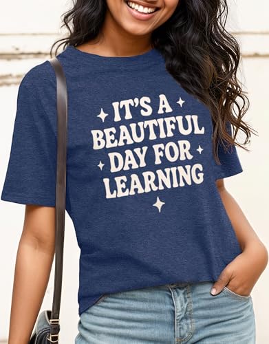 Teacher Shirts, Teacher Shirt for Women-It is a Beautiful Day for Learning, Short Sleeve Teacher Tshirt for Women4