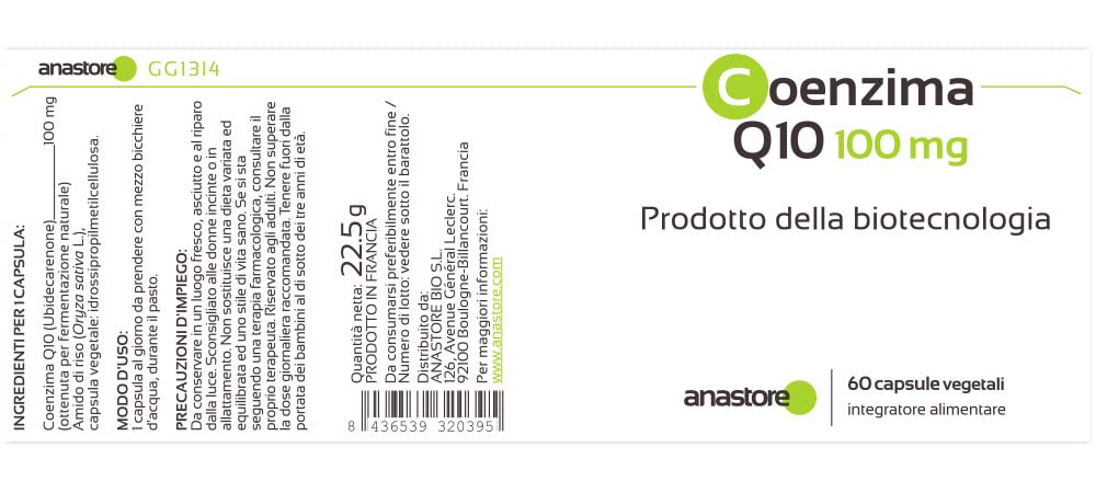 Co-enzyme Q10 * 100 mg / 60 gélules * Pureté garantie (obtenue par fermentation naturelle)