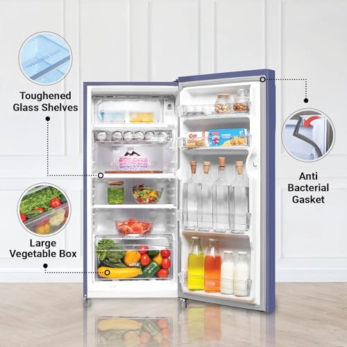 Image of Haier 190L 2-Star Direct Cool Single Door Refrigerator (HED-202RB-P, Radish Blue)