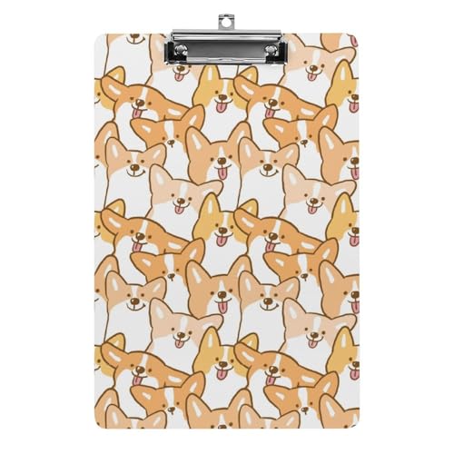 クリップボード A4 縦型 かわいい コーギー 犬柄 ファイルボード 壁掛け 画板 書きやすい お会計ボード て持ち運びやす 文書整理 文房具 会議パッド 事務用品 メモ 学校 家庭用バインダー
