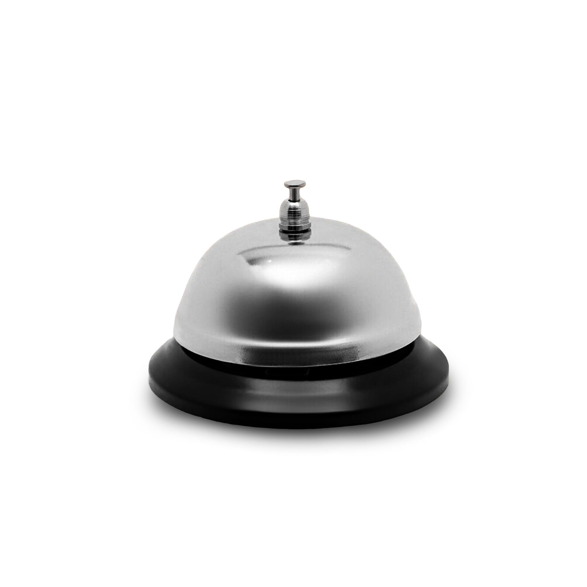 HS Silver and Black Metal Desk Call Bell, Service Bell for Hotel, Reception, Office (Small)-image-39