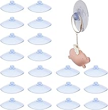 20 Pcs Transparent Suction Cups Plastic LJFEA PVC No Hooks Strong Suction Cups Suitable for Windows, Glass Panels, Tiles, Car Decoration, Kitchens, Bathrooms, Lights, Cabinets (25mm)