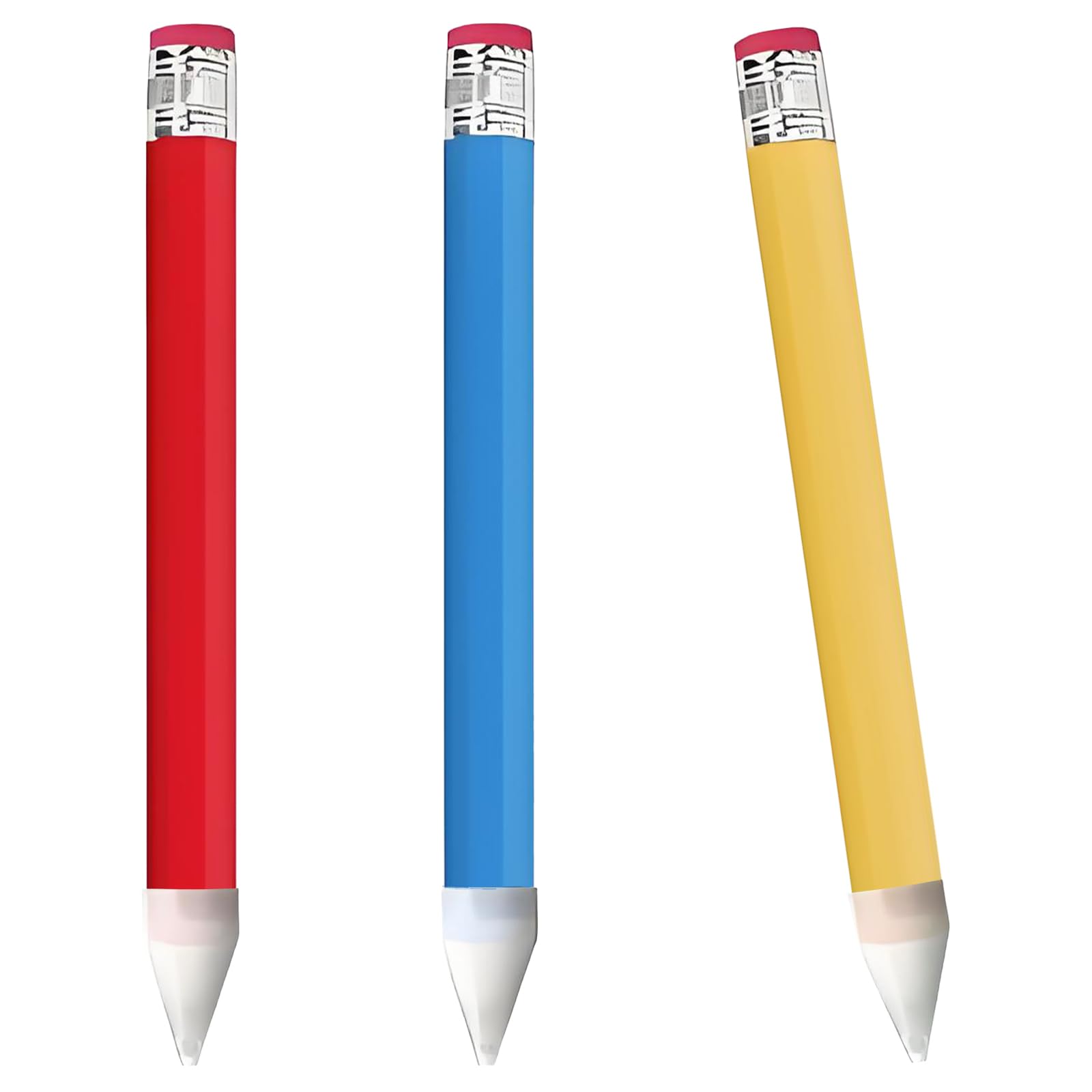 Binmiza 3 Pcs Giant Wooden Pencils 34cm Oversized Jumbo Pencil with Eraser Cap Large Funny Drawing Writing Mark Pens for Kids School Home Office Party Favors Decor Props