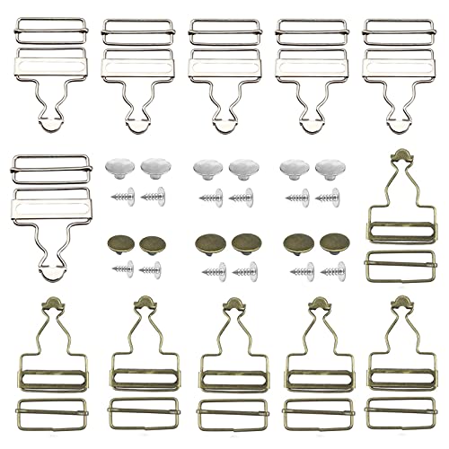 12 Pièces 38mm Boucles Salopettes Boucles en Métal pour Jarretelle Boucles en Métal avec Curseurs Boucles de Jarretelles en Métal Boutons avec Attaches Rectangulaires Pour Bretelles Salopettes Jeans Cover