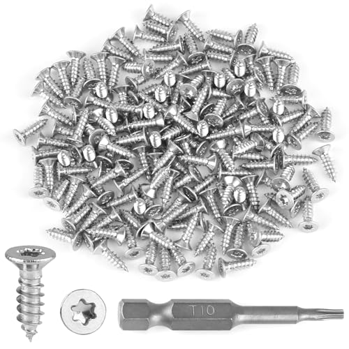 304 Edelstahl Torx-Schrauben, M3 x 10 mm Senkkopf, T10 Schraubendreher, 150 Stück