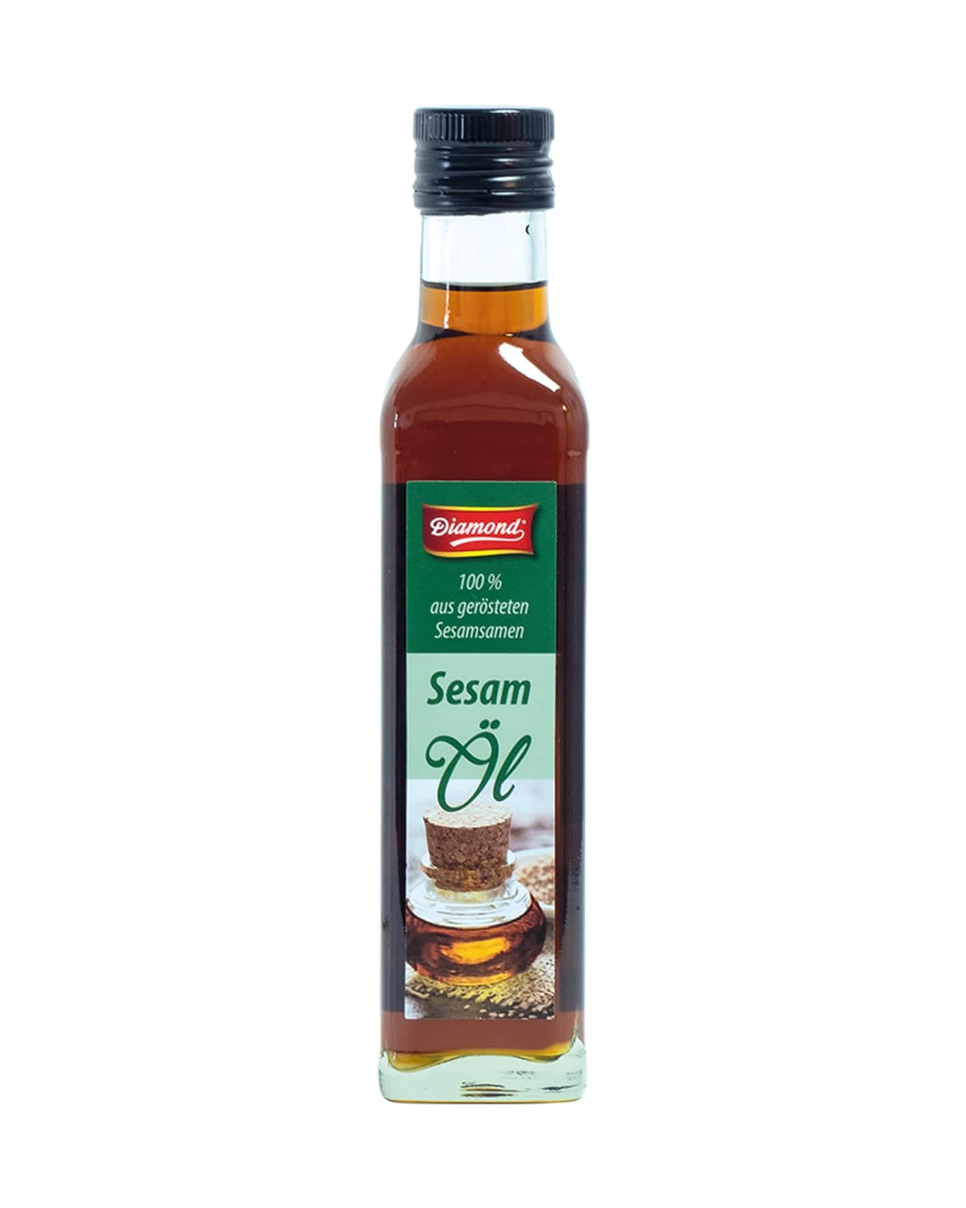 DIAMOND Sesamöl, aus 100% gerösteten Sesamsamen, ein kulinarischer Genuss mit nussigem Aroma - 1 x 250 ml