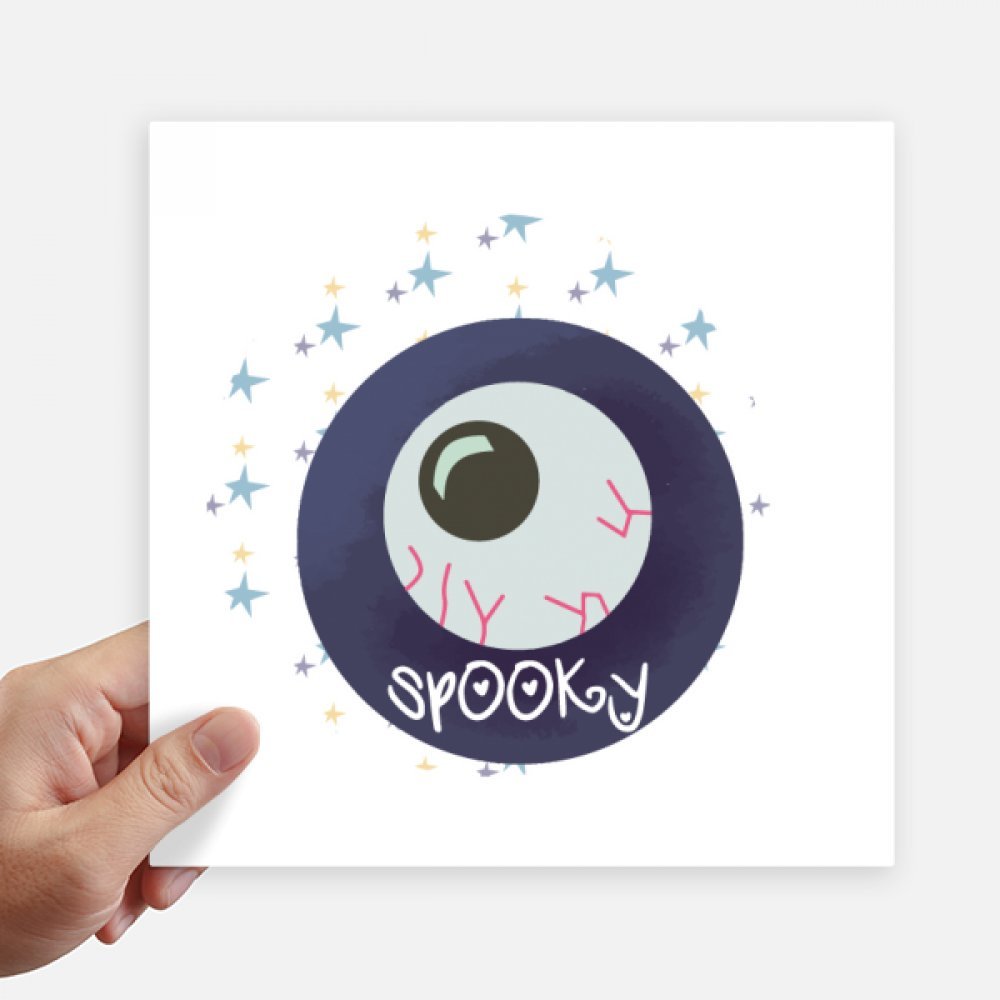 Autocollant carré Halloween motif oeil pour mur et PC 4 pièces