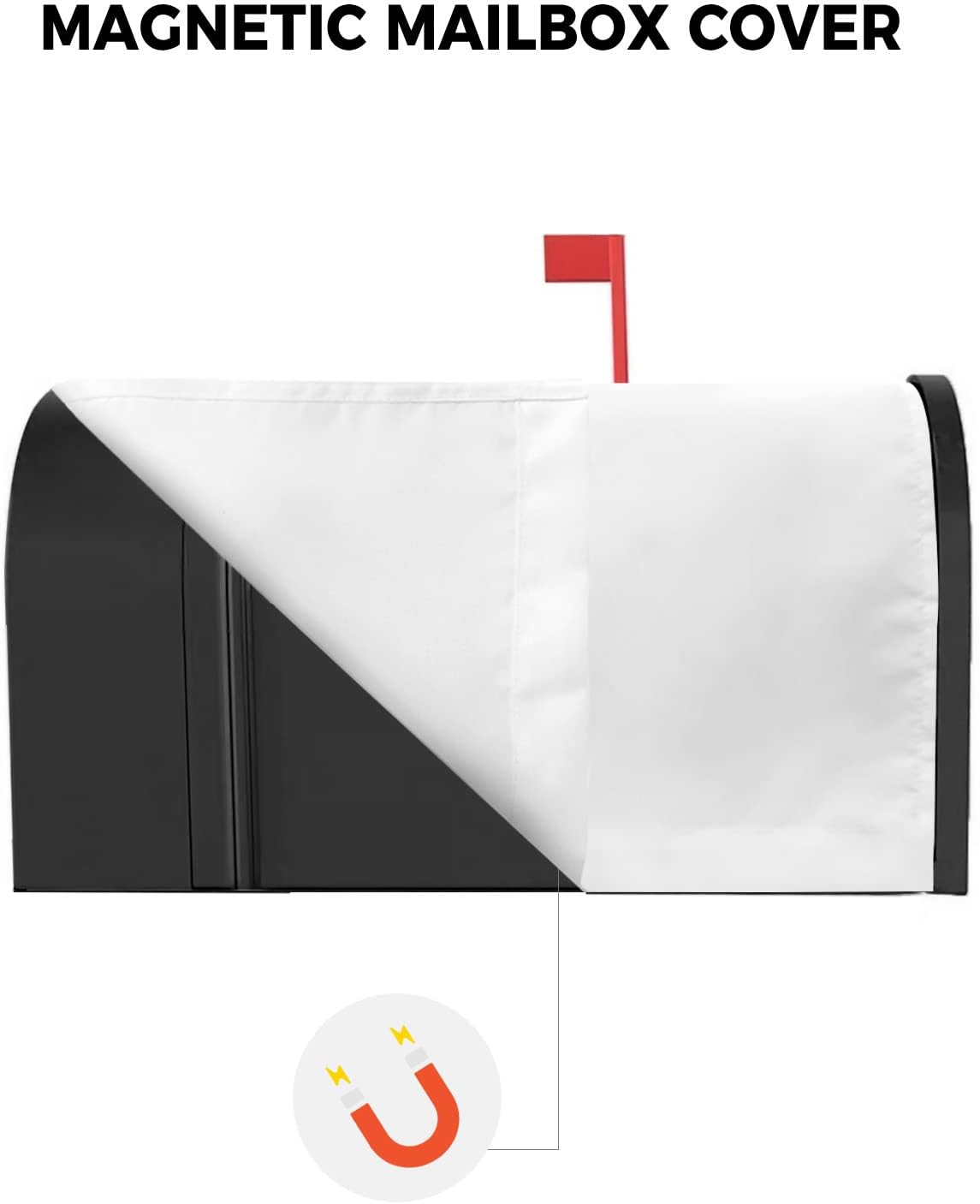 Smile Sunflower White Mailbox Cover Magnetic Mailbox Wraps, Farmhouse Soild Clor Mailbox Covers Standard Size 18x21 Inch Mail Wrap Post Letter Box Decoration for Outdoor Gardern Yard