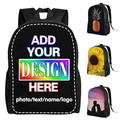 Custom Backpack Personalized Laptop Backpack Design Photo Name Text Image Casual Large Capacity for Men Women (Style 2)