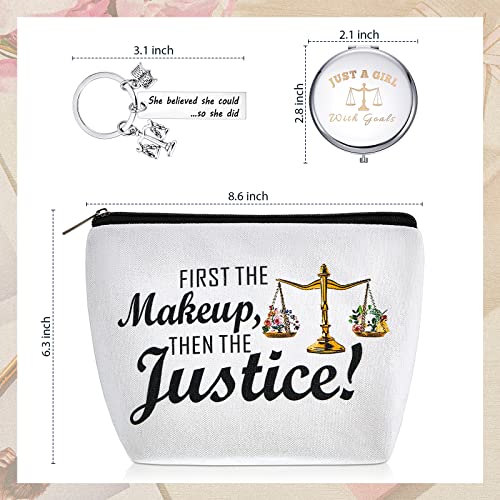 3 Law Graduation Gifts for Women Attorneys - Funny Lawyer Keychain, Cosmetic Bag, Makeup Mirror & More2
