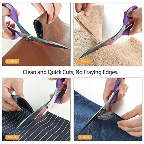 Stainless Steel Fabric Scissors, 10.5 Inch - Ultra-Sharp, Professional Titanium Coated Tailor Scissors for Clothing and Home by Yemarpher - Image 5