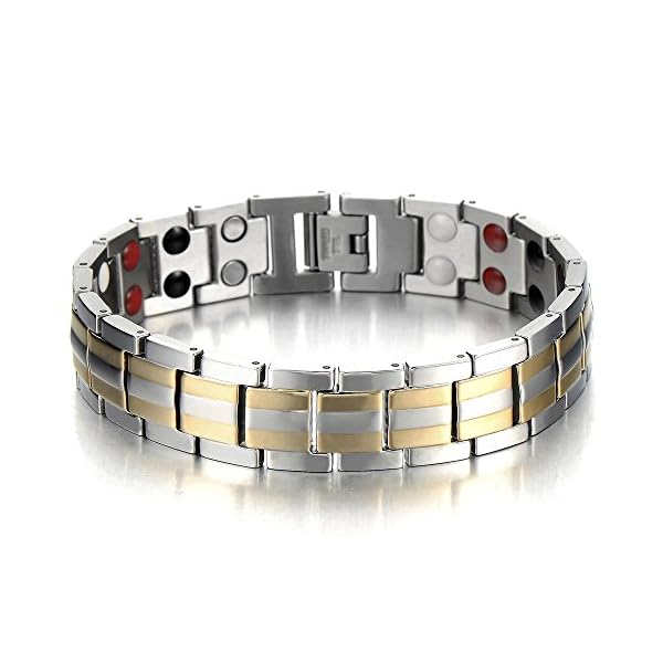 COOLSTEELANDBEYOND Steel Mens Jewelry Energy Link Bracelet with Free Link Removal Kit(CA) - Image 3