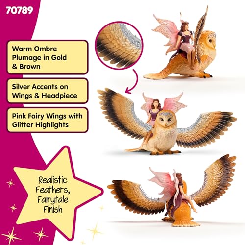 El Hada y la Lechuza Cent Schleich 70789 para decorar estanterías y cuartos infantiles 3