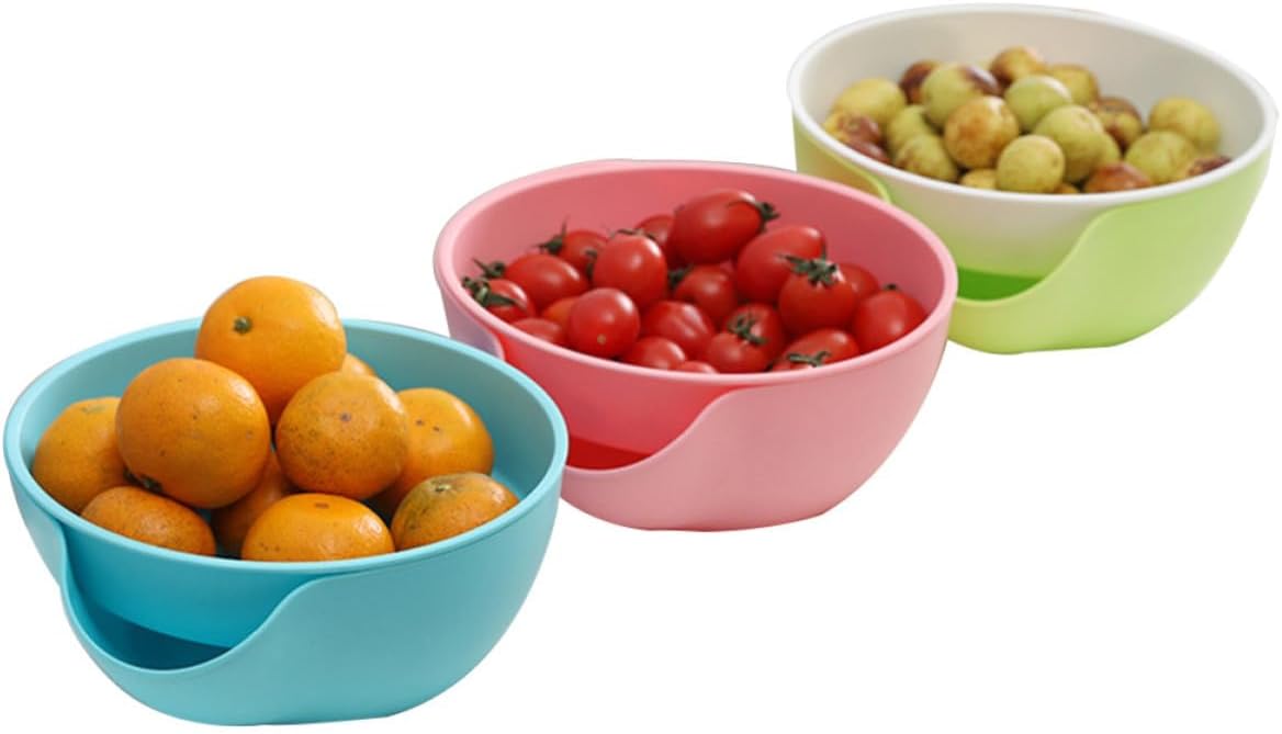 Garneck Double Dish Nut Bowl Plastic for Sunflower Olives Shells
