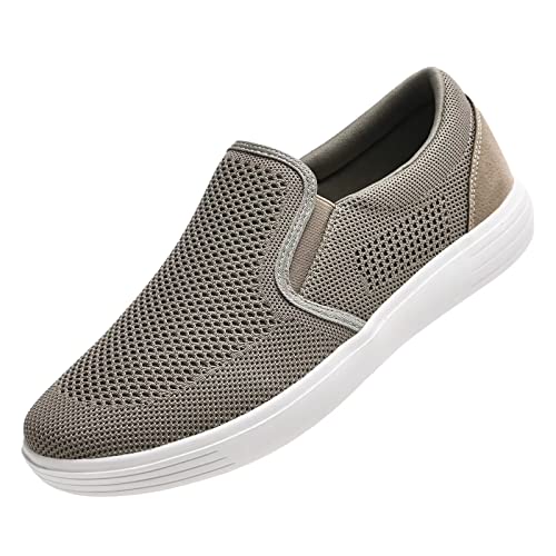 Image of konhill Mens Slip On Loafers Sneakers - Casual Knit Walking Shoes for Men, Lightweight Breathable Memory Foam Boat Shoes, Comfortable Slip-On Driving Loafers for Work Travel Beach