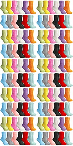 120 Pack of Yacht & Smith Women Fuzzy Socks Crew Socks, Warm Butter Soft (9-11)