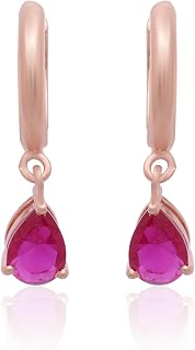 Avirablu Luxury Tear Drop Earrings - Silver (Rose Gold Plated) Price In India