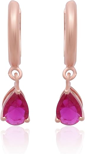 Avirablu Luxury Tear Drop Earrings - Silver (Rose Gold Plated)