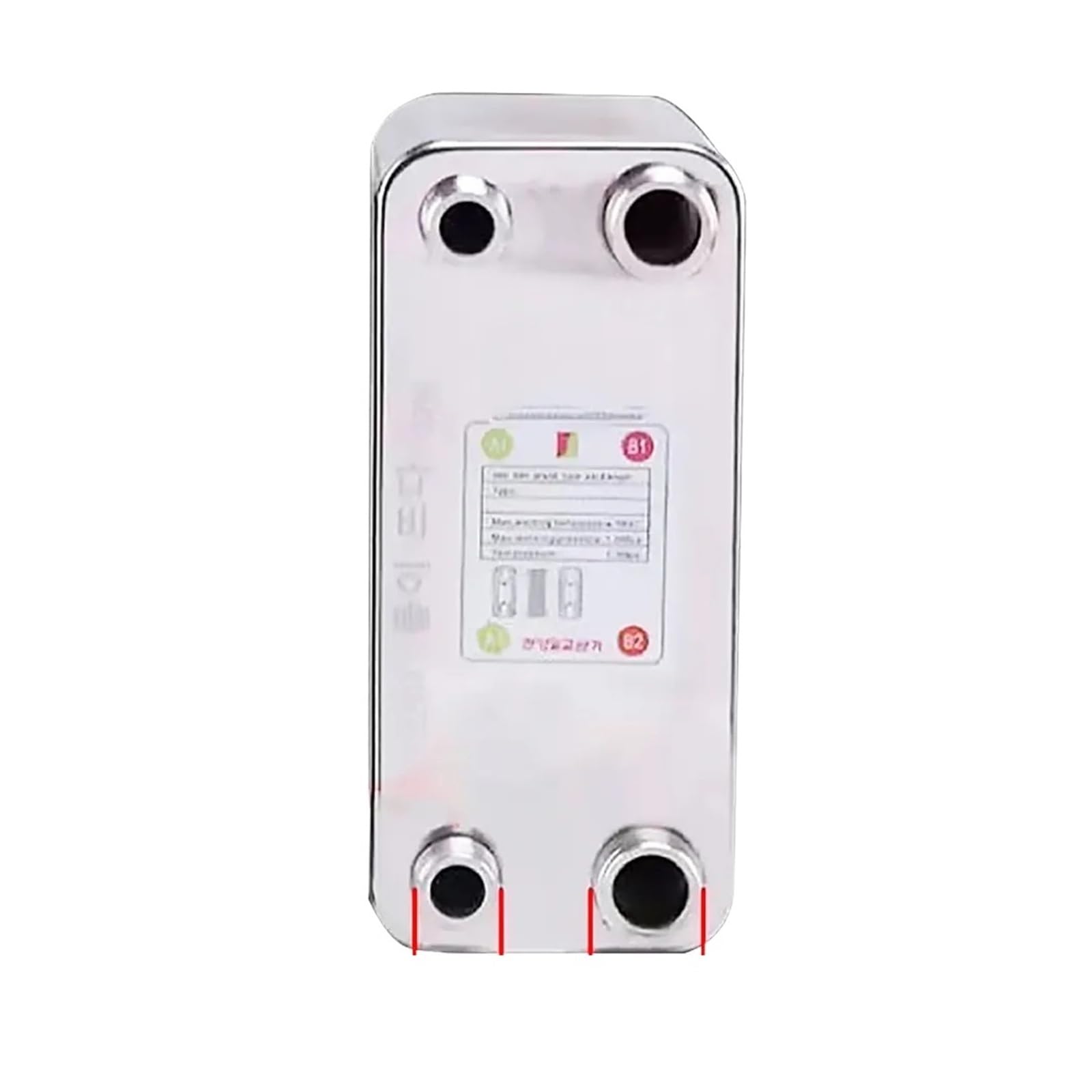 Heat Exchanger, 120 Plates Stainless Steel Heat Exchanger Brazed Plate Type Water Heater SUS304(Same Side 25mm)