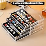 SPAKOWN Pin Display Case With 3 Drawers, Enamel Pin Display Box Dustproof Pin Collection Display Holder Pin Organizer for Collectors (Black) - Image 3