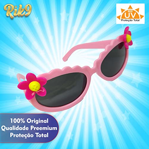 Óculos de Sol Infantil Rosa Florzinha UV400 (08)