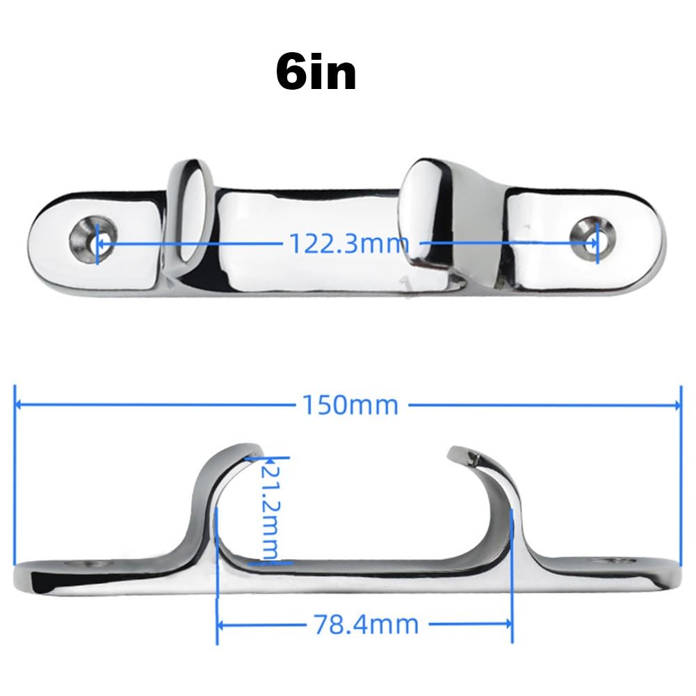 FUBESK 316 Acciaio Inox Barca Corda Guida Linea Tacchetto Dritto Passacavo Bow Chock Yacht Deck Cavo di Fissaggio Argento 10,2 cm