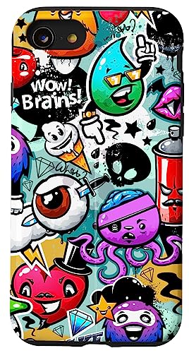 Graffiti, Street Art, Dessin animé, griffonnages, Peinture en aérosol Coque pour iPhone SE (2020) / 7/8