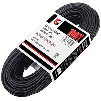 EP Low Voltage Landscape Lighting Wire 14/2 100 FT, 250 FT Outdoor Low Voltage for Landscape 14AWG (100 FT)