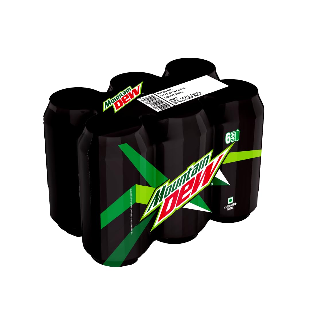 Mountain Dew Soft Drink Can (300 ml) - Pack of 6