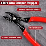 LEONTOOL 4-in-1 Multi Purpose Electricians Pliers with Wire Cutter, Crimper, Gripper, Stripper| 7" Compact Wire Stripper| Professional Wire Crimping Tool for 12-20 AWG Insulated & Non-Insulated Wires