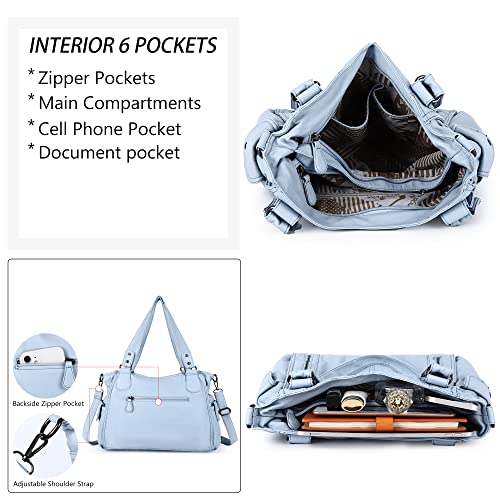 Image of Angel Kiss Handbags for Womens Top-Handle Hobo Purse Roomy Casual Shoulder Bags PU Tote Satchel Purse for Women