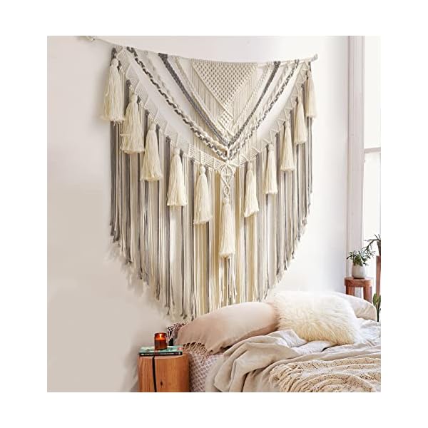 Jakalin Macrame Wall Hanging Large Macrame Wall Decor Panels Handmade Wall Art Home Living Room Bedroom Decor,47″ Wx 55″ L
